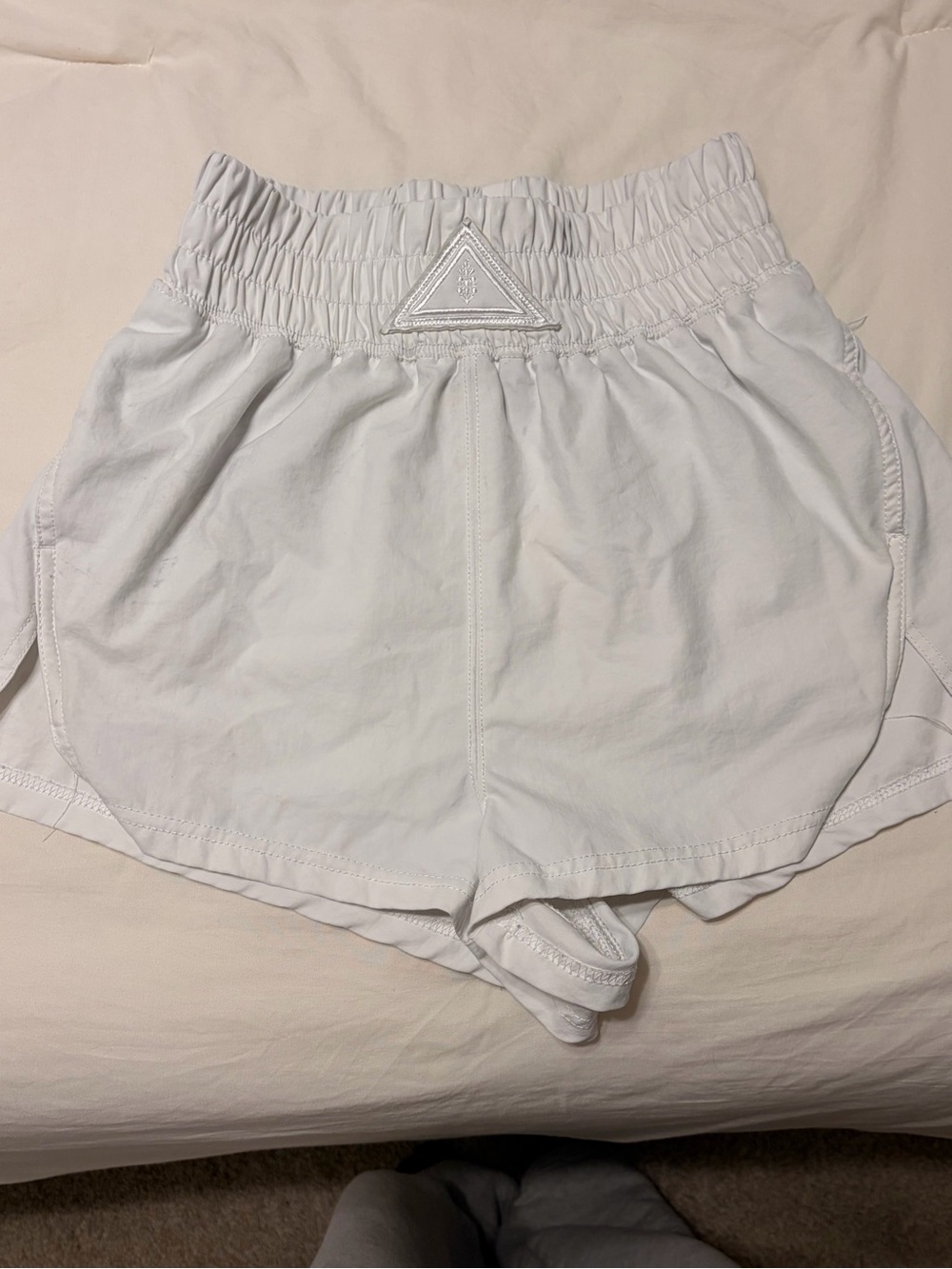 FP Movement by Free People White Elastic-Waist Athletic Shorts